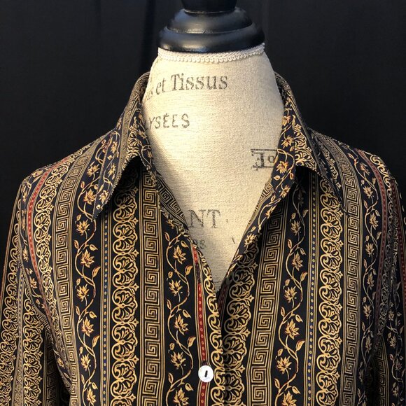 Elegant Liz Claiborne Button Down Silk Shirt: Size 10 - Picture 15 of 15